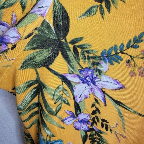 Ny Collection Tropical Floral Print Stretch Jersey Blouse Top Size 2x - Picture 5 of 8